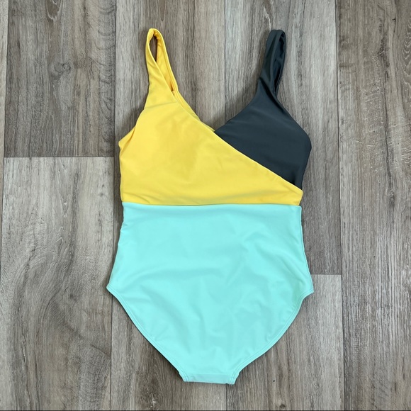 Roolee Santa Monica Colorblock One Piece Swimsuit S - Picture 8 of 14